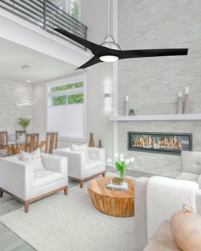 Trislander 52" LED Ceiling Fan Brushed Nickel with Coal