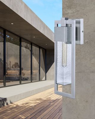 Perimeter Outdoor 1-Light Wall Light in Satin Aluminum Perimeter Outdoor 1-Light Wall Light in Satin Aluminum