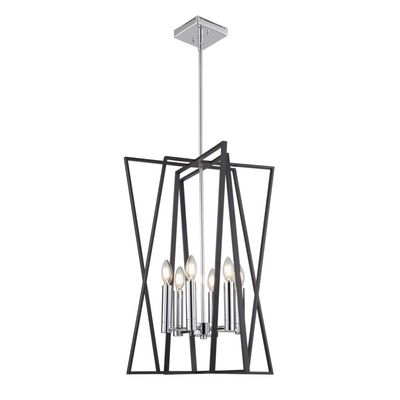 Middleton 6-Light Chandelier Matte Black and Polished Chrome
