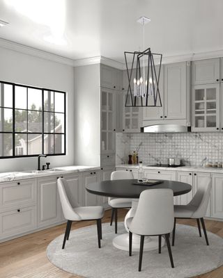 Middleton 6-Light Chandelier Matte Black and Polished Chrome