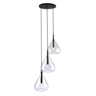 Conic 3-Light Pendant in Black