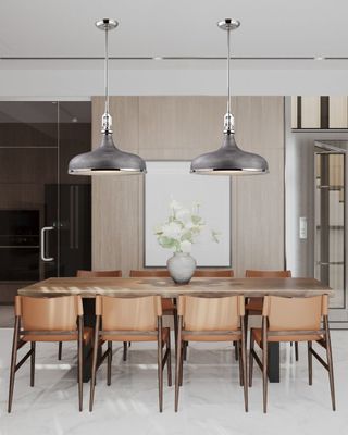 Rutherford 1-Light Pendant Polished Nickel and Weathered Zinc