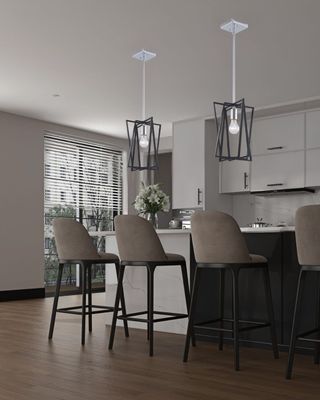 Middleton 1-Light Pendant Matte Black and Polished Chrome