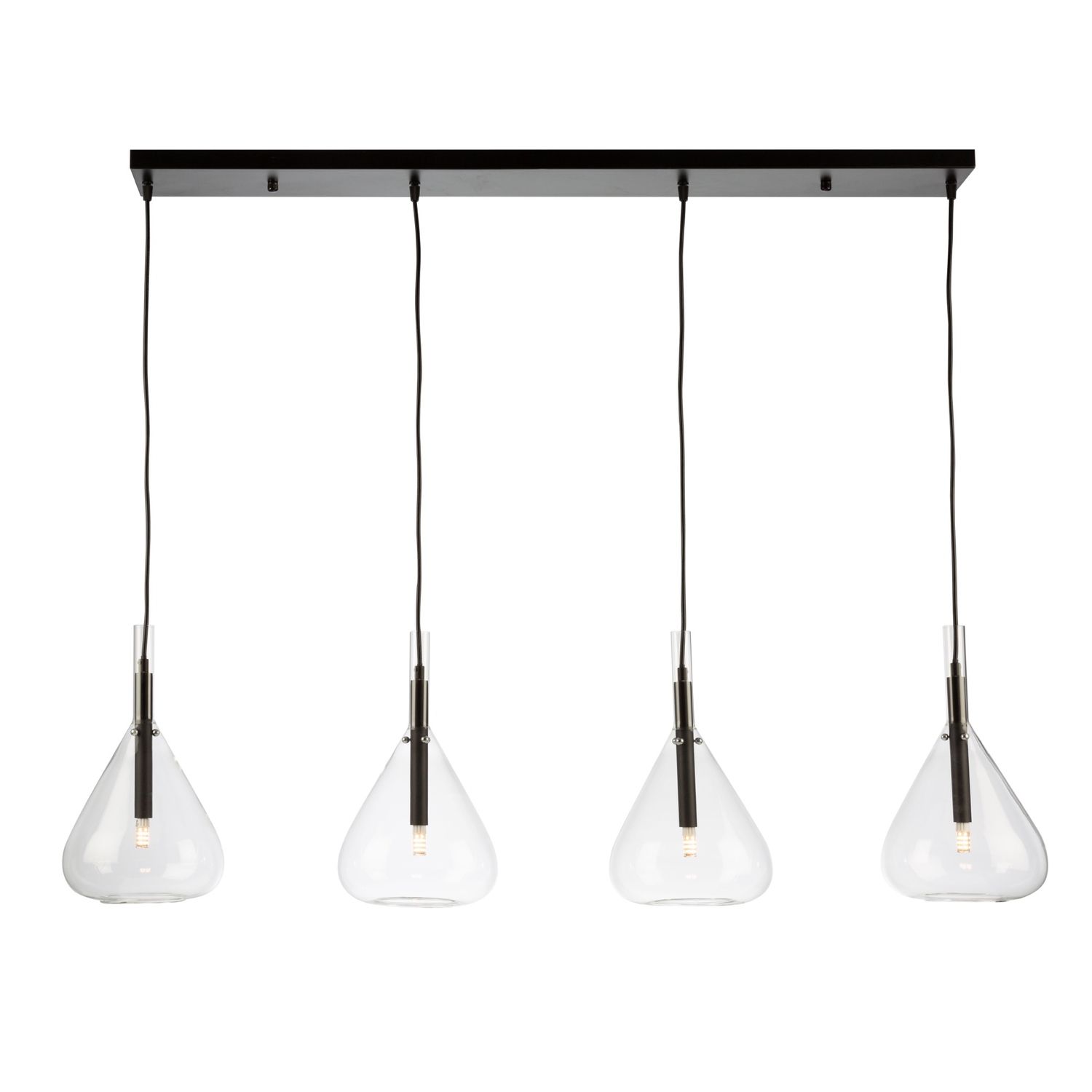Conic Linear 4-Light Pendant Black