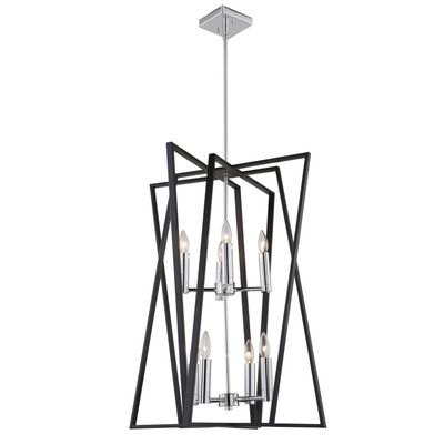 Middleton 8-Light Chandelier Matte Black and Polished Chrome