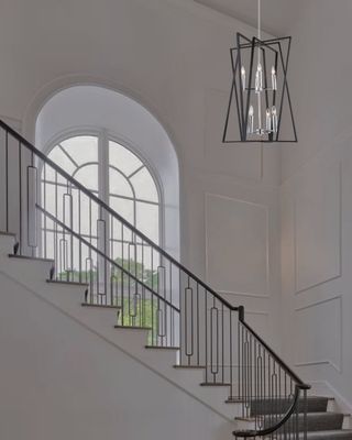 Middleton 8-Light Chandelier Matte Black and Polished Chrome