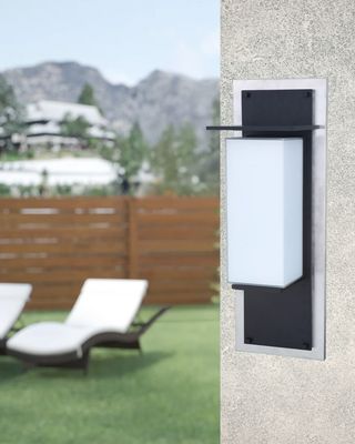 Heights 20" Outdoor LED Wall Mount Stainless Steel and Midnight