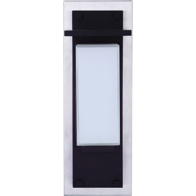 Heights 15" Outdoor LED Wall Mount Stainless Steel and Midnight