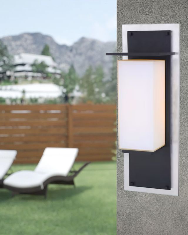 Heights 15" Outdoor LED Wall Mount Stainless Steel and Midnight