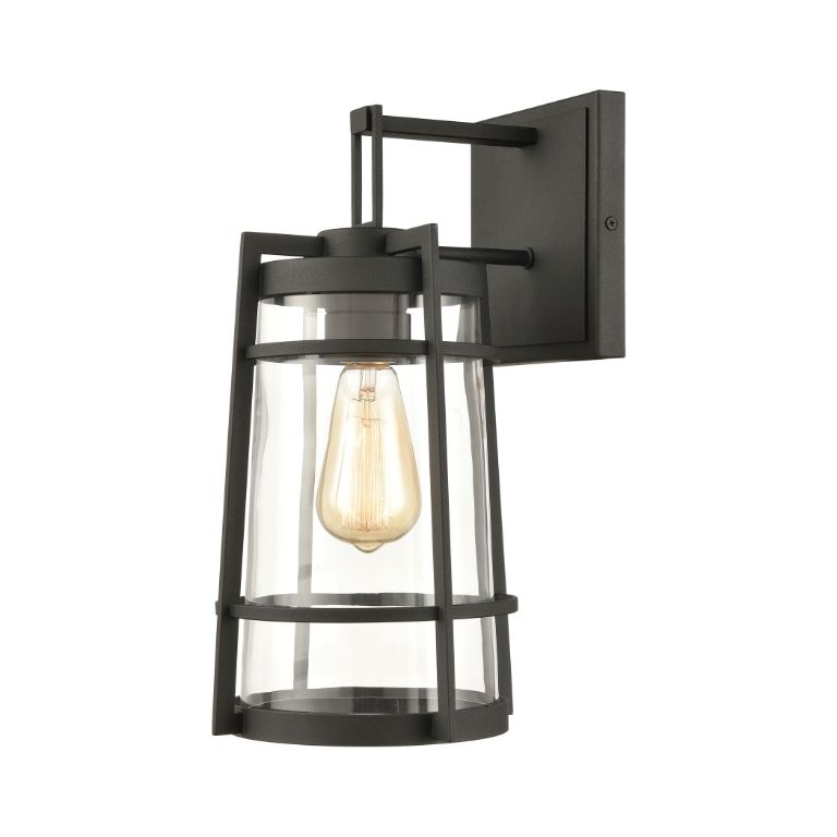 Crofton Large 1-Light Outdoor Wall Sconce Charcoal