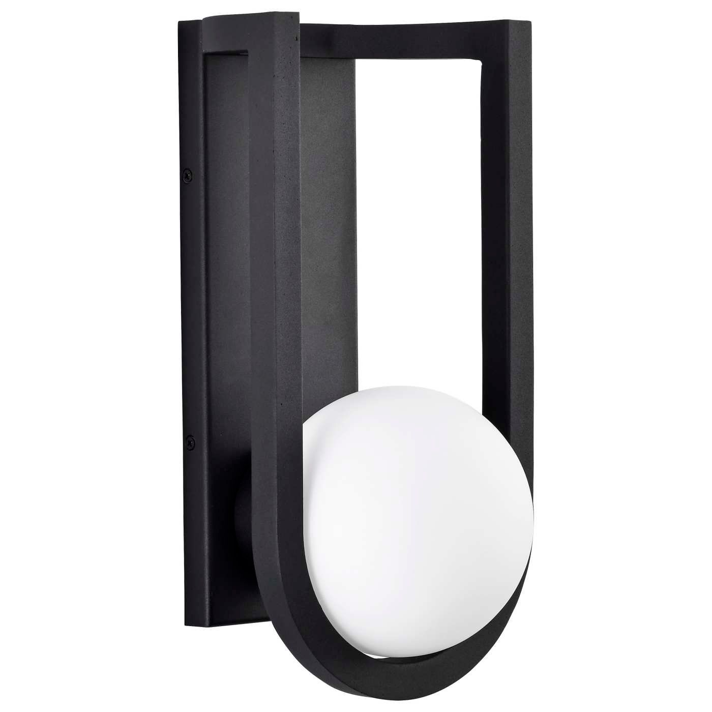 Cradle Outdoor LED Wall Lantern Matte Black with Opal Glass