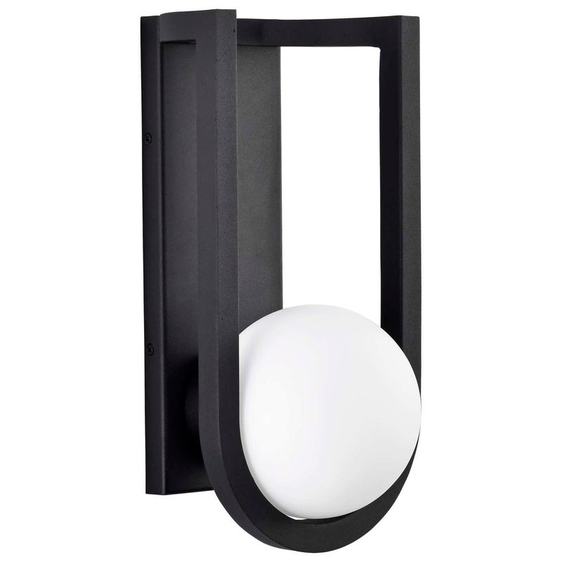Cradle Outdoor LED Wall Lantern Matte Black with Opal Glass