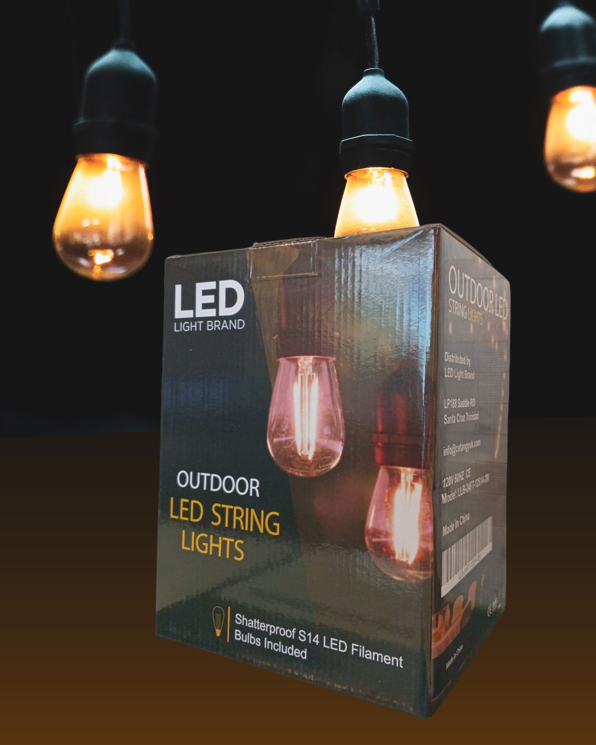 Outdoor 24ft Shatterproof LED String Light with Bulbs