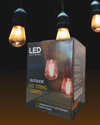 Outdoor 24ft Shatterproof LED String Light with Bulbs