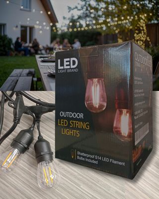Outdoor 24ft Shatterproof LED String Light with Bulbs