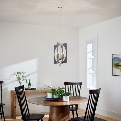 Alscar 4-Light Pendant Polished Nickel and Driftwood Grey