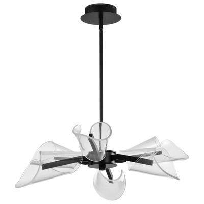 Contemporary Sedona 6-Light LED Chandelier Matte Black