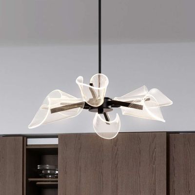 Contemporary Sedona 6-Light LED Chandelier Matte Black