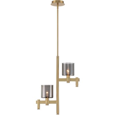 Decato 2-Light Pendant Brushed Gold with Smoked Glass Decato 2-Light Pendant Brushed Gold with Smoked Glass