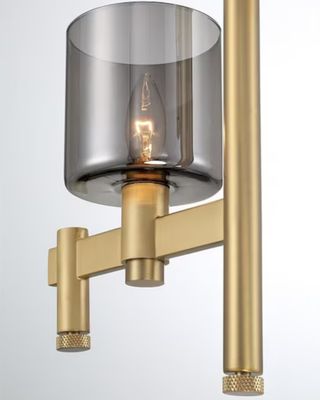 Decato 2-Light Pendant Brushed Gold with Smoked Glass