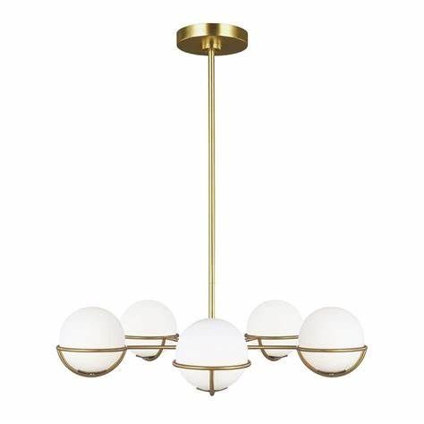 Apollo 5-Light Chandelier Burnished Brass