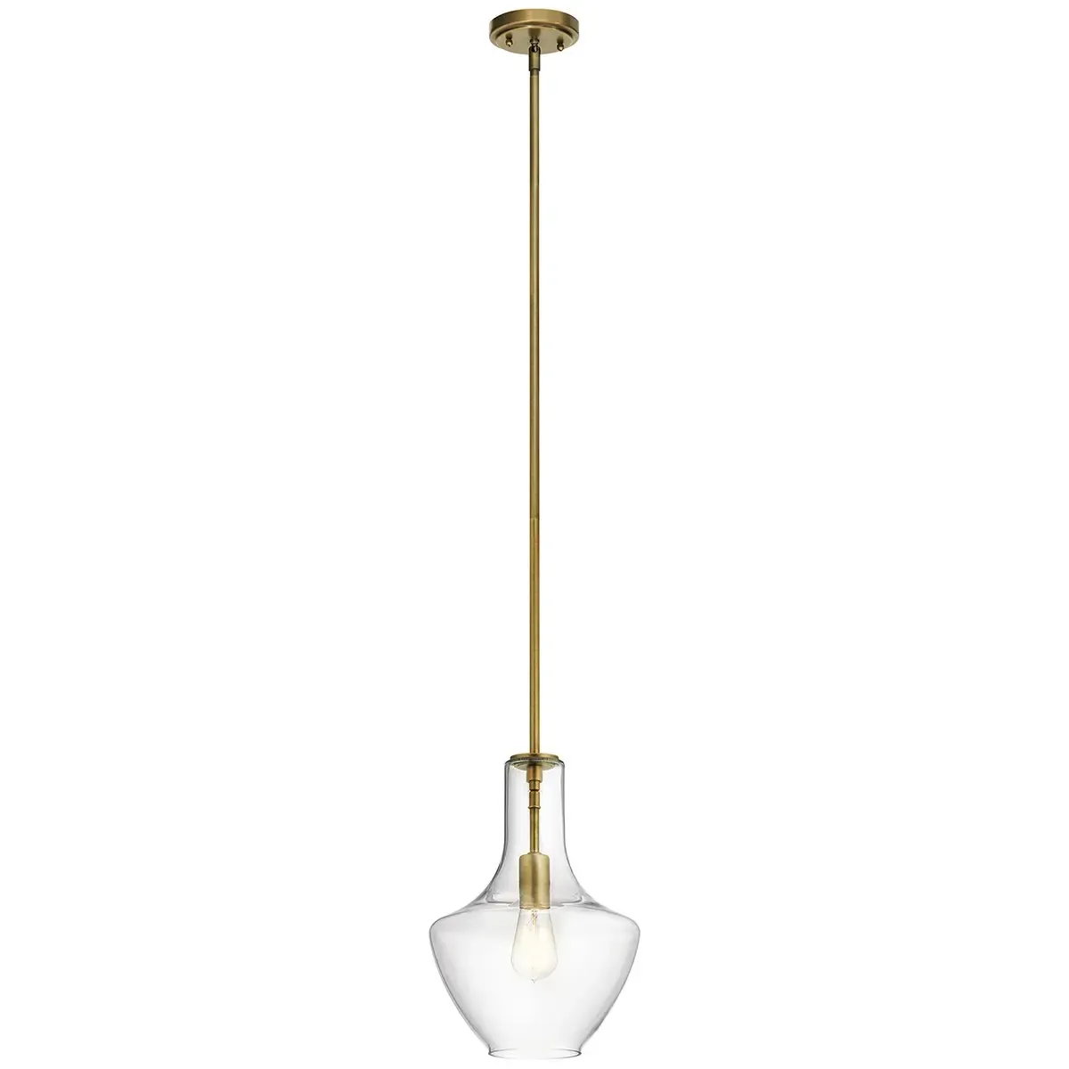 Everly 1-Light Pendant Natural Brass