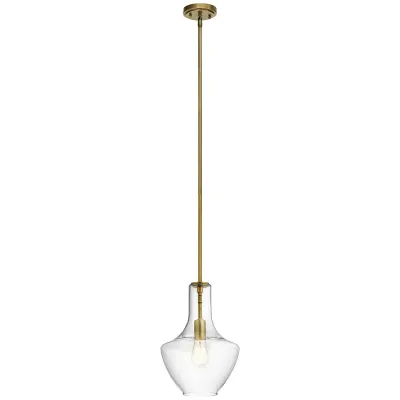 Everly 1-Light Pendant Natural Brass