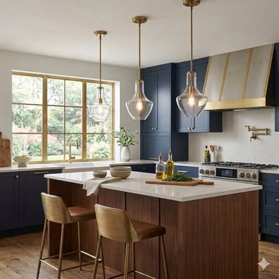 Everly 1-Light Pendant Natural Brass