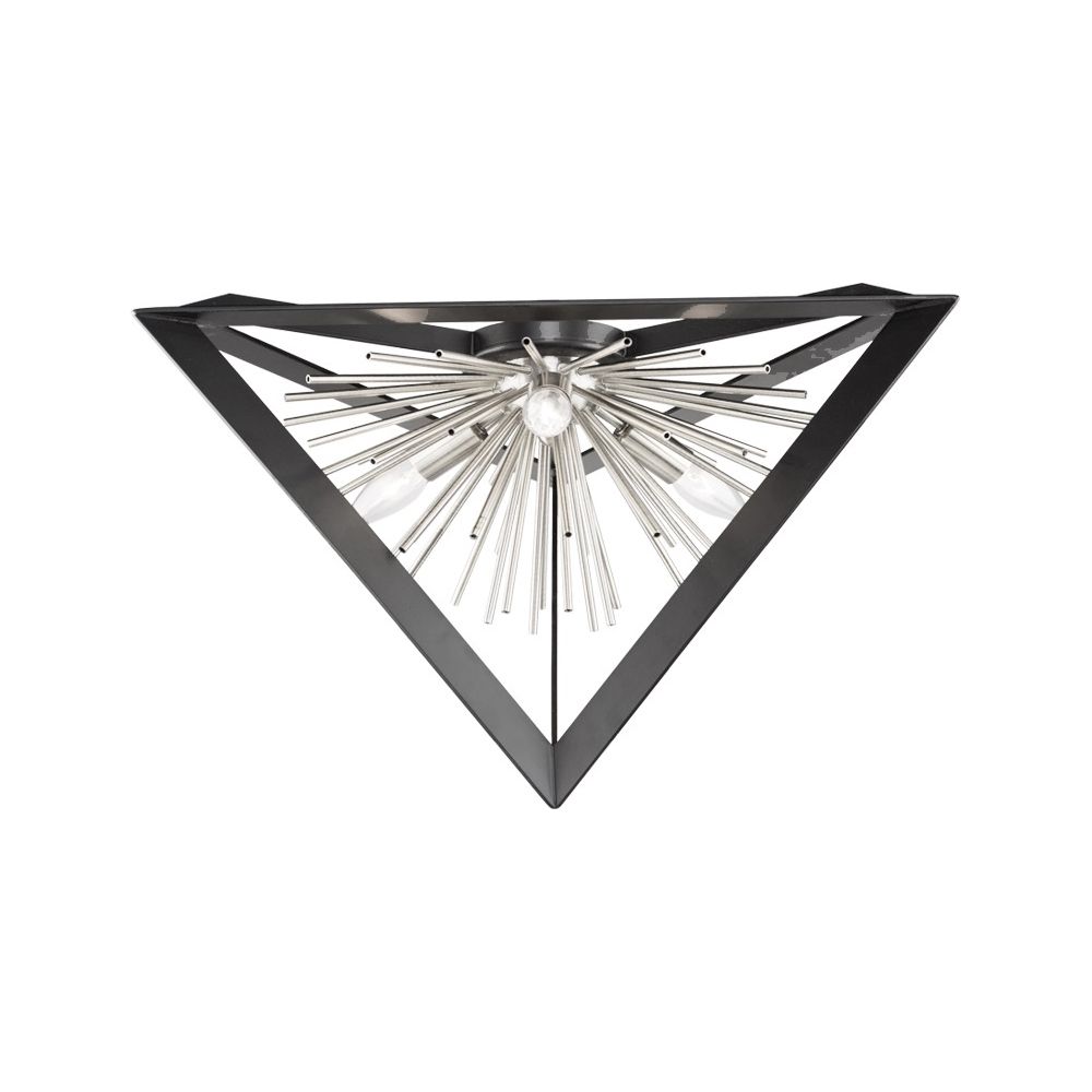 Sunburst 3-Light Flushmount Chrome