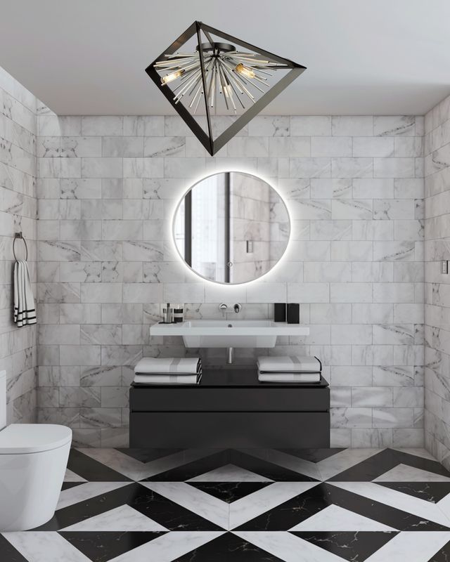 Sunburst 3-Light Flushmount Chrome