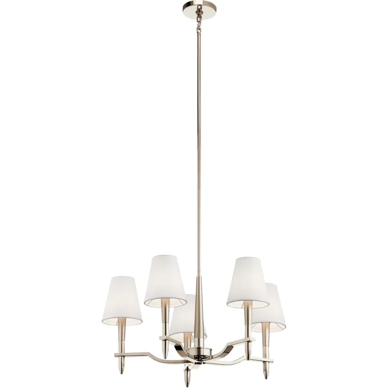 Kinsey 5-Light Chandelier Polished Nickel