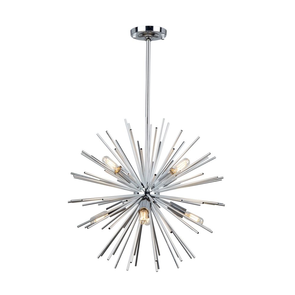 Sunburst 8-Light Chandelier Chrome