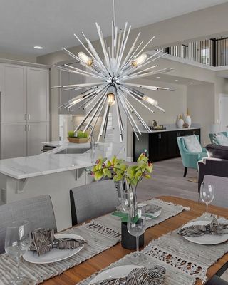 Sunburst 8-Light Chandelier Chrome