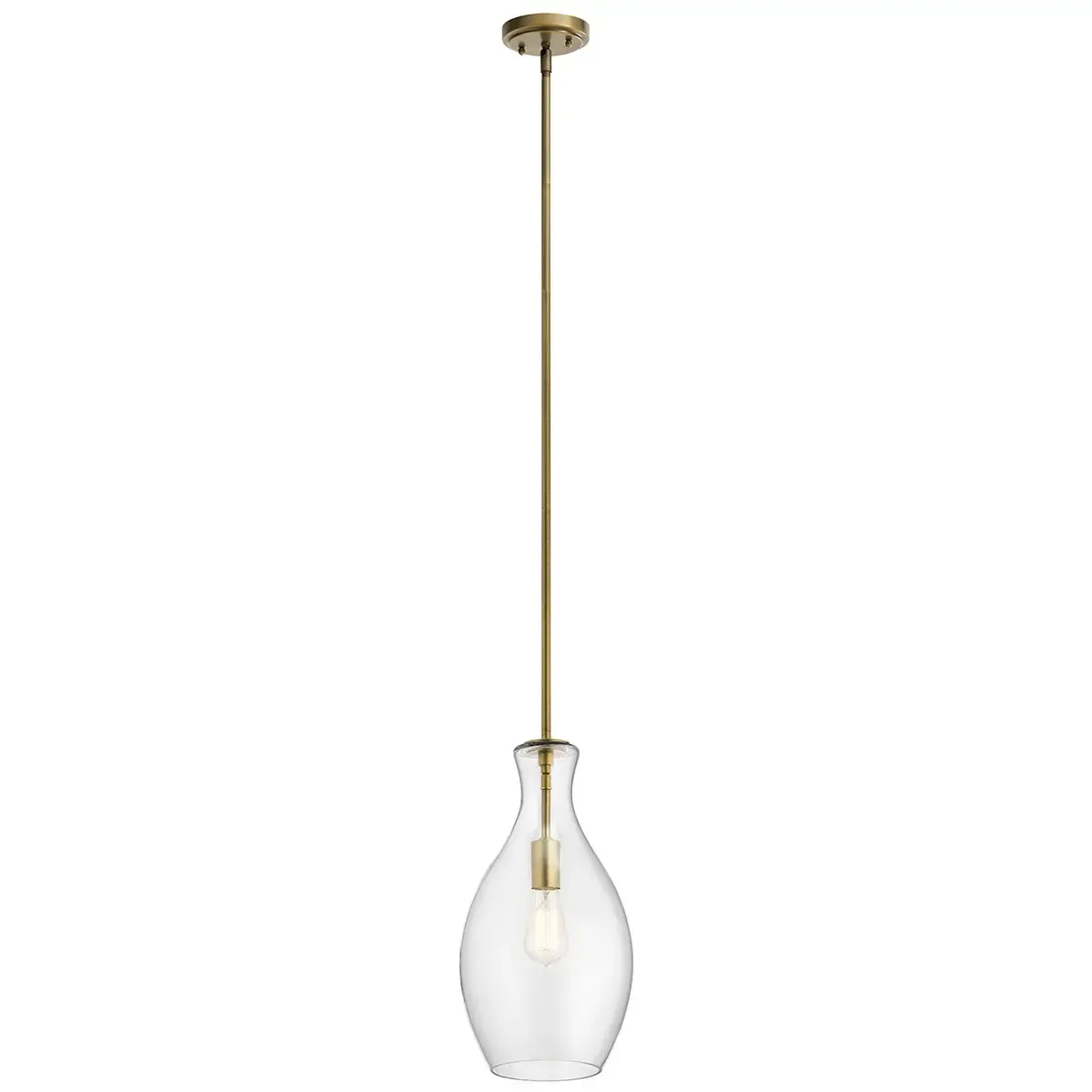 Modern/Contemporary Everly 1-Light Mini Pendant Natural Brass