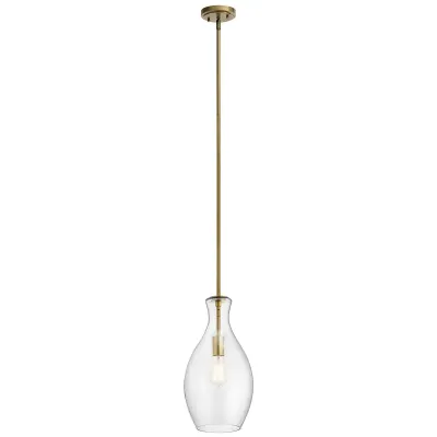Modern/Contemporary Everly 1-Light Mini Pendant Natural Brass