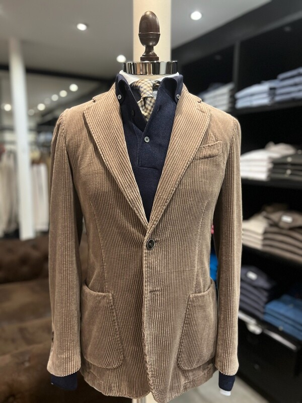 Veste en velours côtelé beige