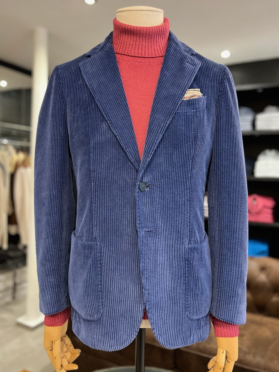 Veste en velours côtelé bleu