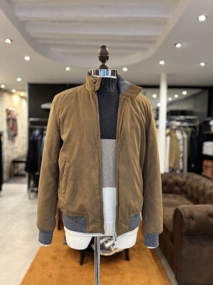 Blouson Bi-Matière Marron