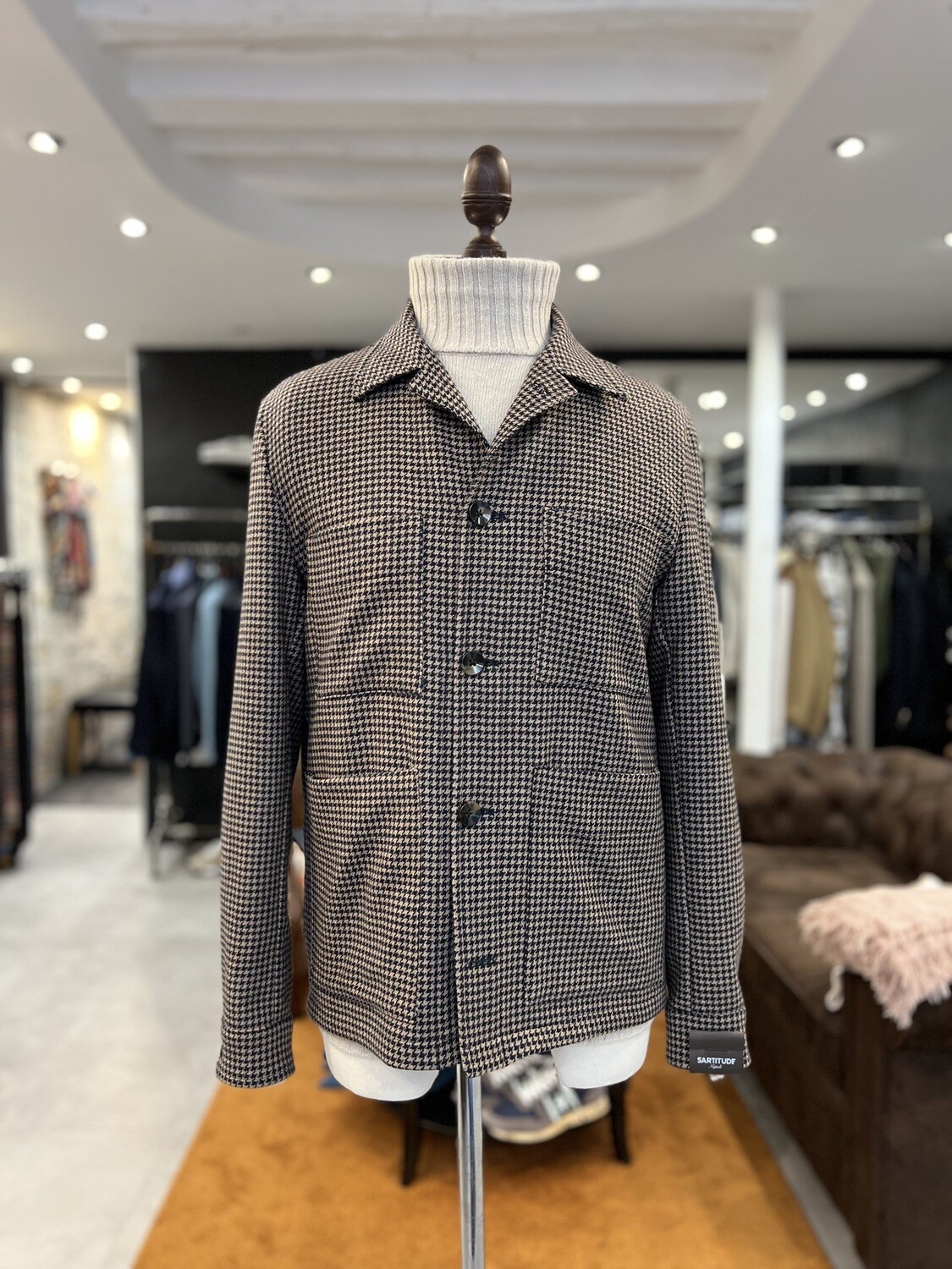 Veste à motif pied de poule