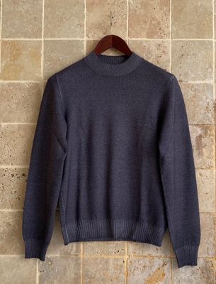 Pull col cheminée bleu