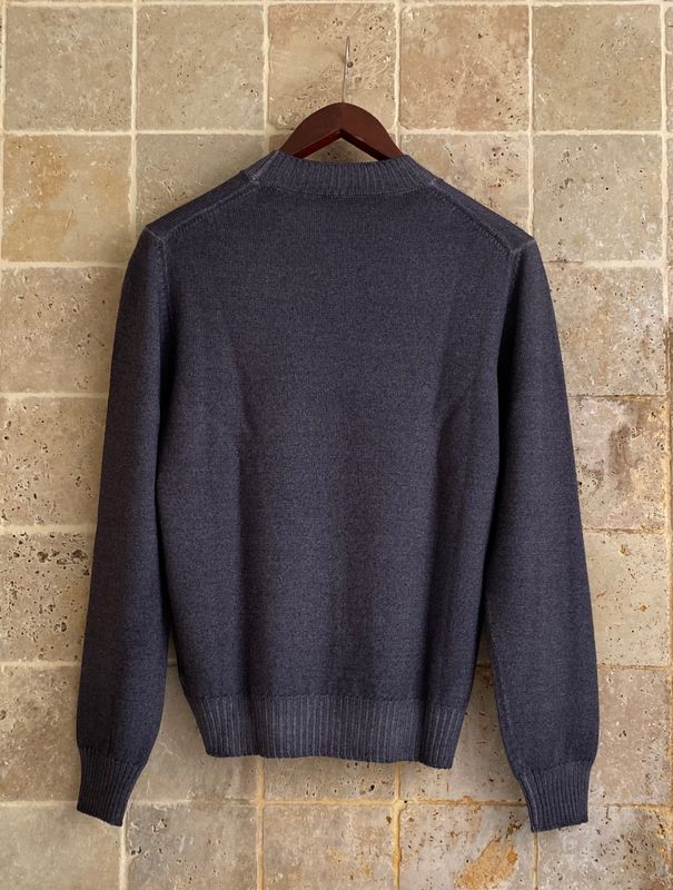 Pull col cheminée bleu