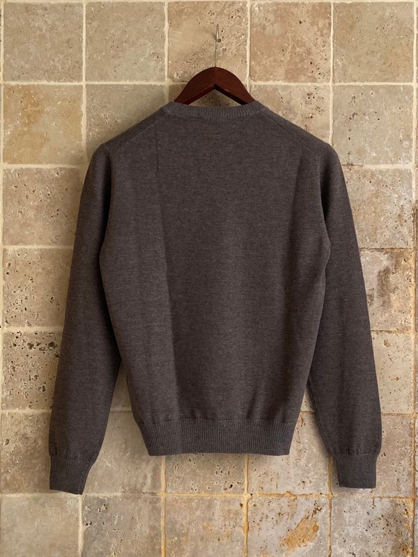 Pull col rond taupe