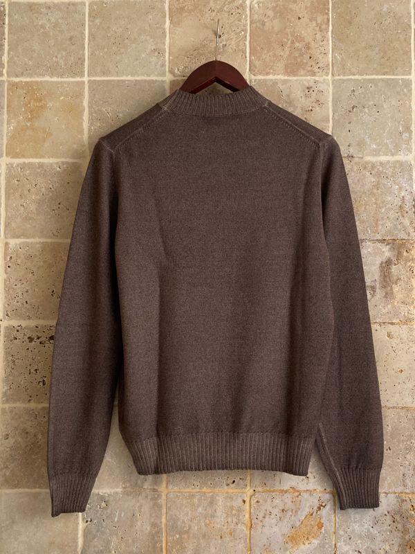 Pull col cheminée marron