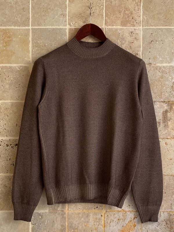 Pull col cheminée marron