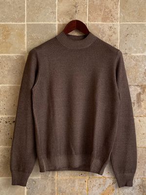 Pull col cheminée marron