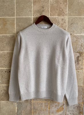 Pull col rond gris clair