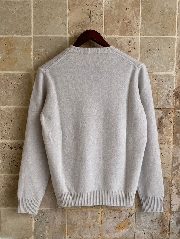 Pull col rond gris clair