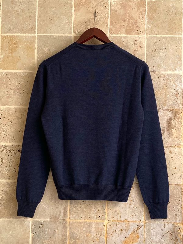 Pull col rond marine
