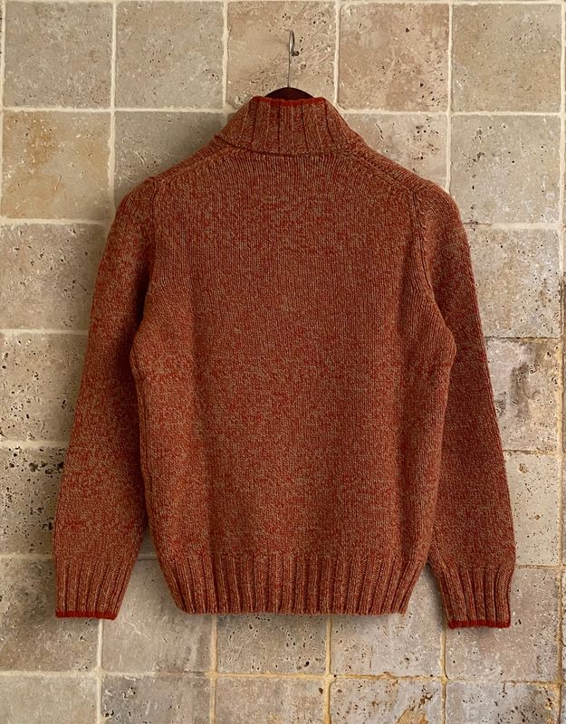 Pull col cheminée orange