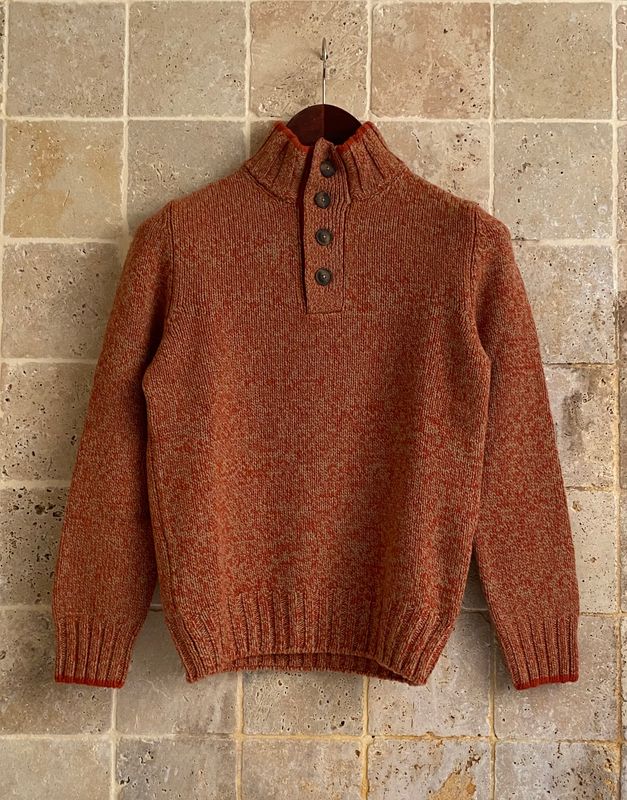 Pull col cheminée orange